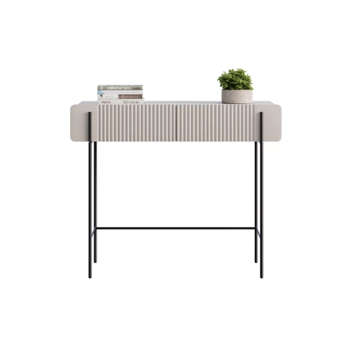 Toaletka Malmi 100 cm z szufladami - kaszmir / crema bianca / czarne nóżki